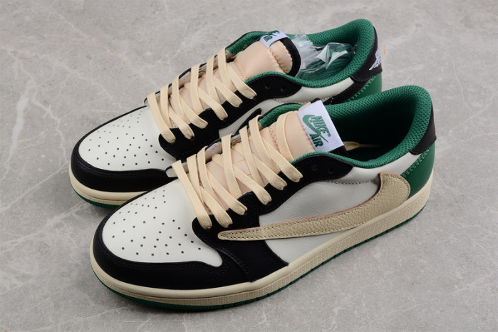 aj1 st travis scott x air jordan 1 retro low green black dm7866-128