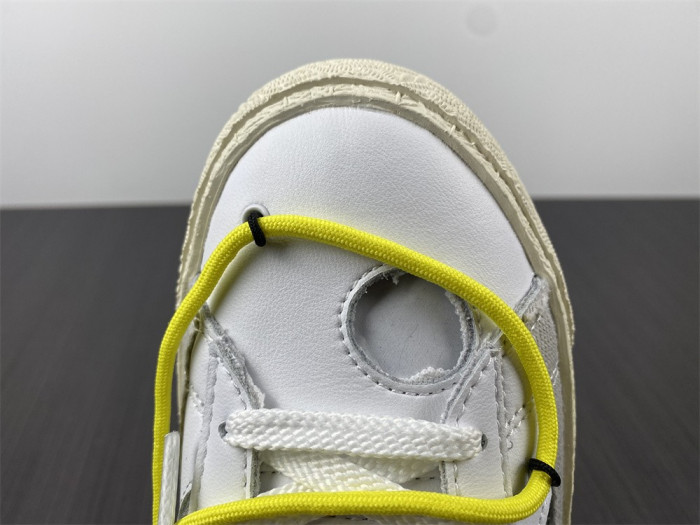 ow x nike blazer low in white and university red dh7863-100