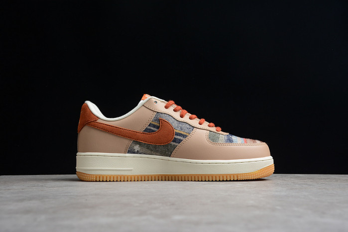 nike air force 1 07 ess white brown metallic gold shoes cw2288-686