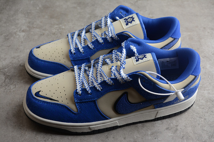 nike dunk low jackie robinson 75 yrs beige white royal blue dy2203-400