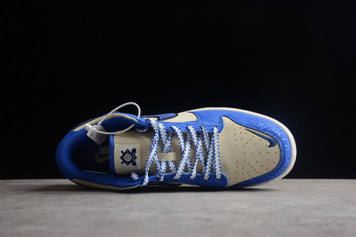 nike dunk low jackie robinson 75 yrs beige white royal blue dy2203-400