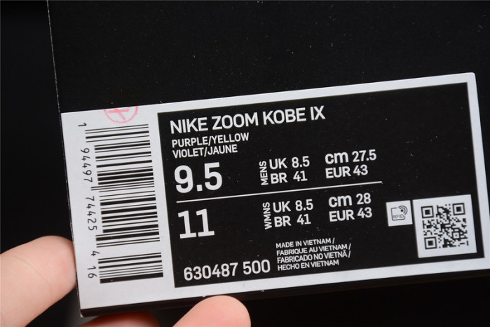 nike zoom kobe 9 630487-500