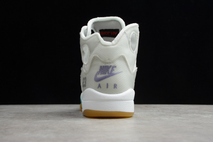 2020 ow x air jordan 5 grey/green-white ct8480-105