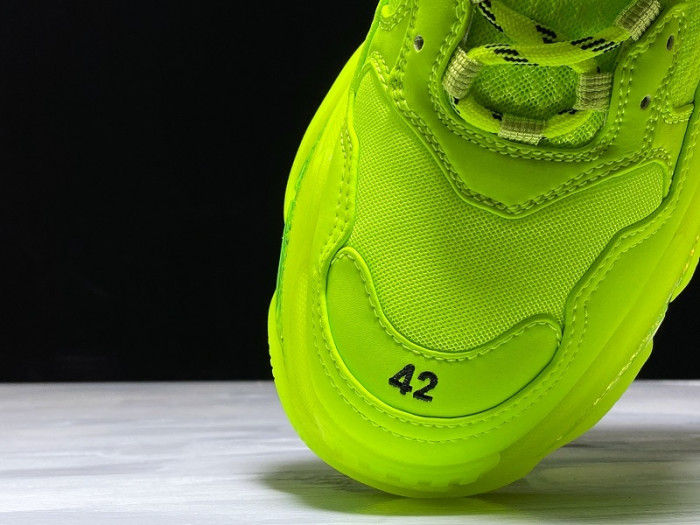 balenga triple s neon fluo yellow clear sole 541624 w09ol 3809