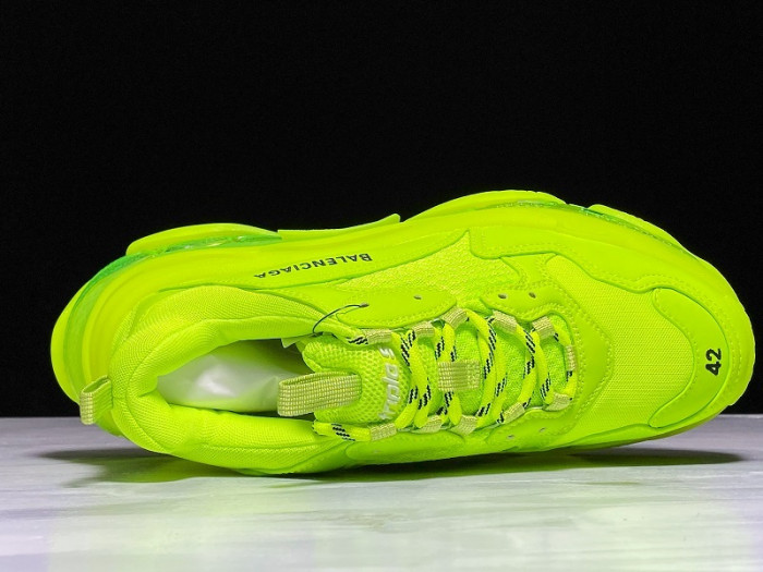 balenga triple s neon fluo yellow clear sole 541624 w09ol 3809