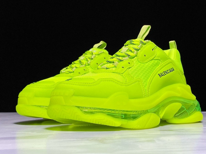 balenga triple s neon fluo yellow clear sole 541624 w09ol 3809