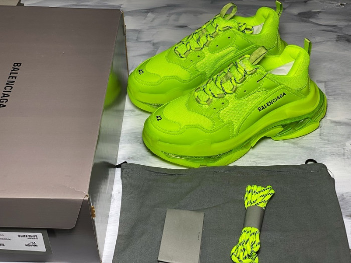 balenga triple s neon fluo yellow clear sole 541624 w09ol 3809