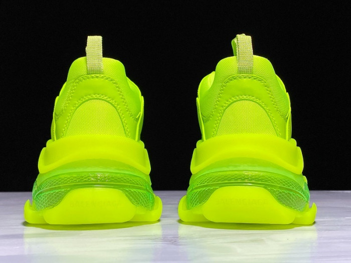 balenga triple s neon fluo yellow clear sole 541624 w09ol 3809