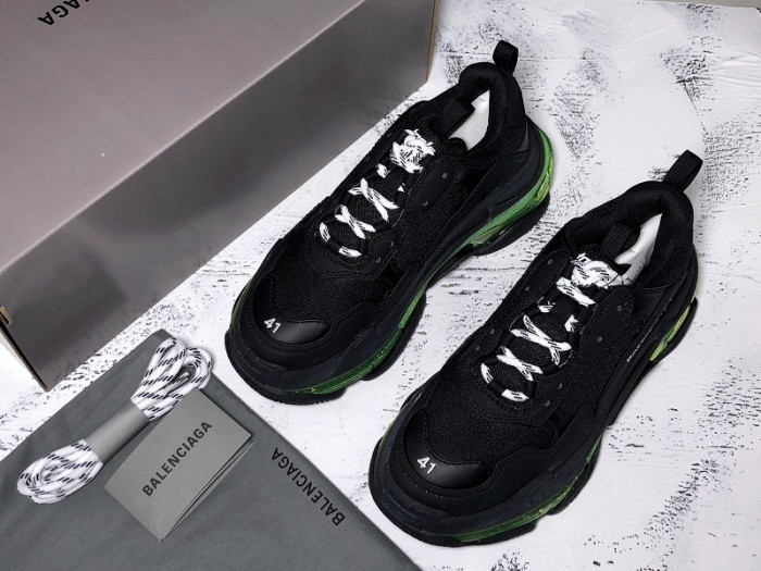 balenga triple s clear sole balck and green 541624 w09o1 3861