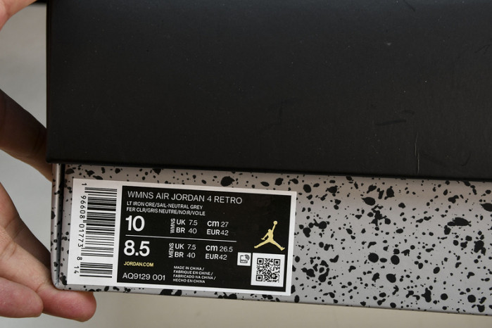 air jordan 4 light iron ore” aq9129-001