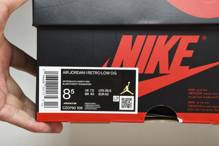 air jordan 1 low og“black toe” cz0790-106