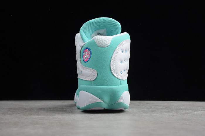 jordan 13 retro white soar green pink (gs) 439358-100