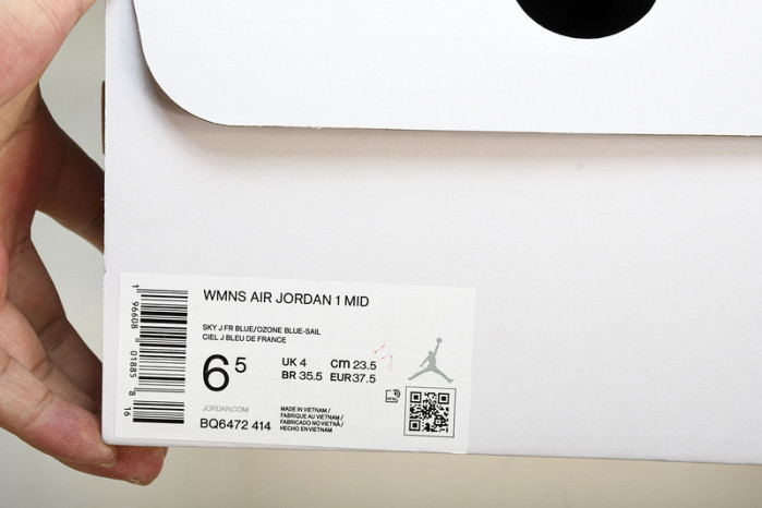 air jordan 1 mid“sky j french blue” bq6472-414