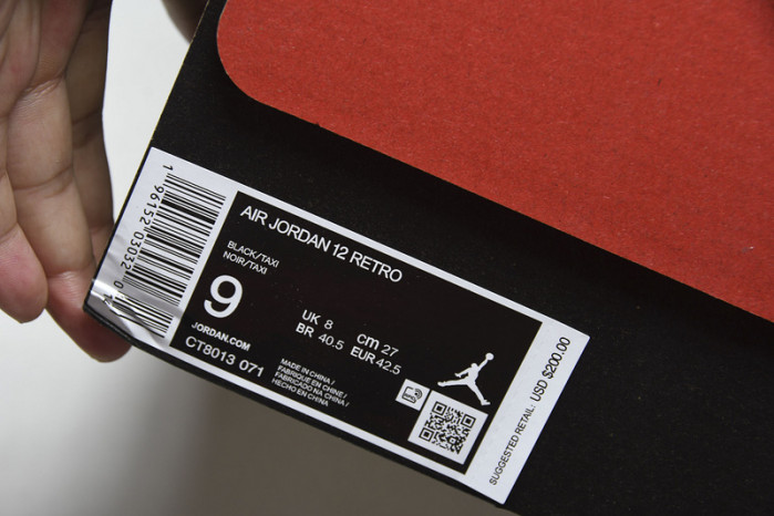air jordan 12 black taxi ct8013-071