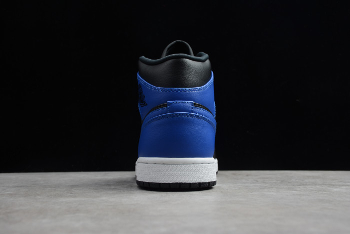 jordan 1 mid hyper royal tumbled leather 554724-077