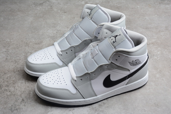 air jordan 1 mid "light smoke grey" aj1 bq6472-015