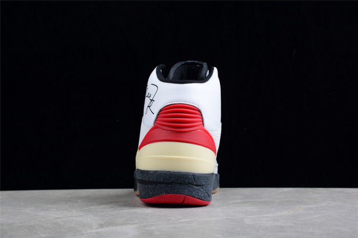 ow x air jordan 2 high sp white red dj4375--101