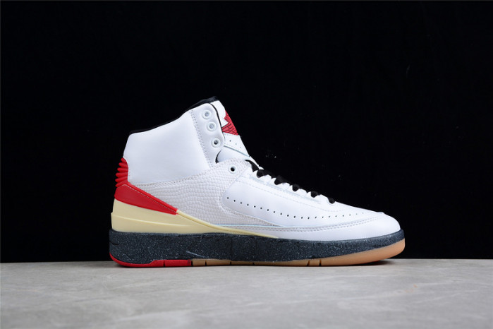 ow x air jordan 2 high sp white red dj4375--101