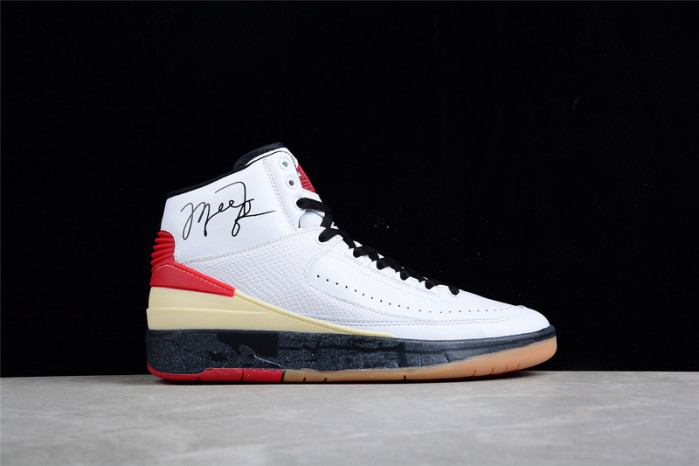 ow x air jordan 2 high sp white red dj4375--101
