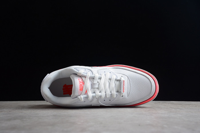 nike air max 90 undefeated white solar red   cj7197-103