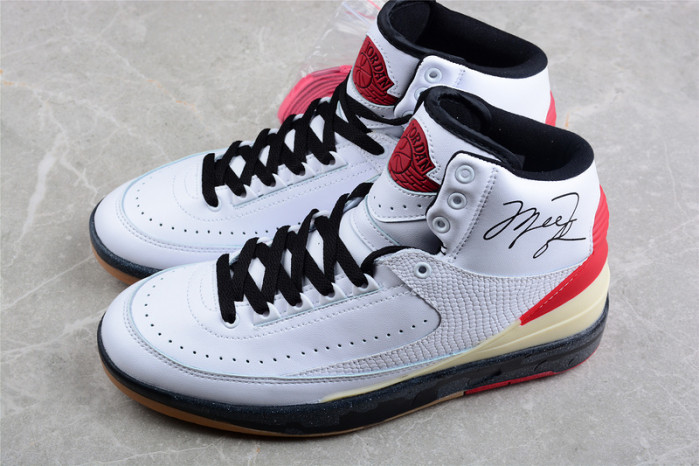 ow x air jordan 2 high sp white red dj4375--101