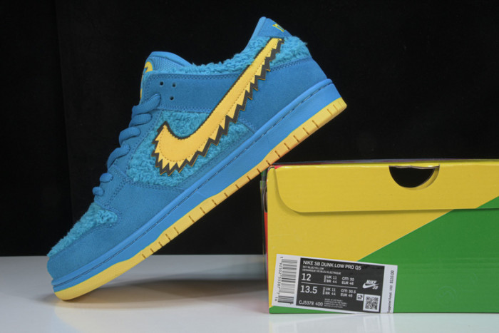 grateful dead x nike sb dunk low “blue bear” cj5378-400