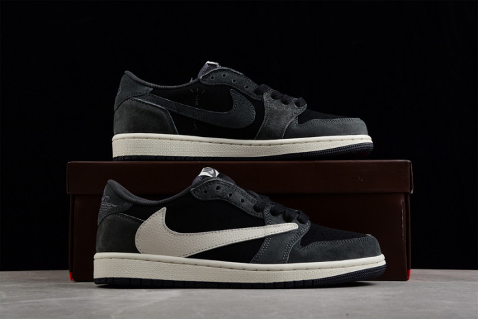 travis scott x air jordan 1 low "black phantom" dm7866-001