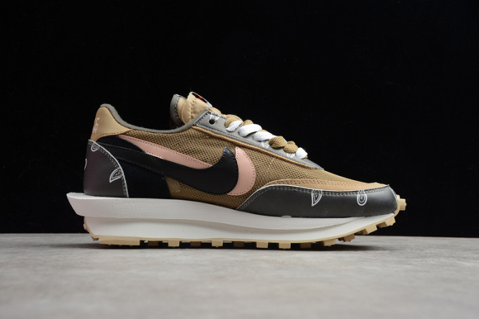 nike ldwaffle x sacai black parachute beige cv5053-001