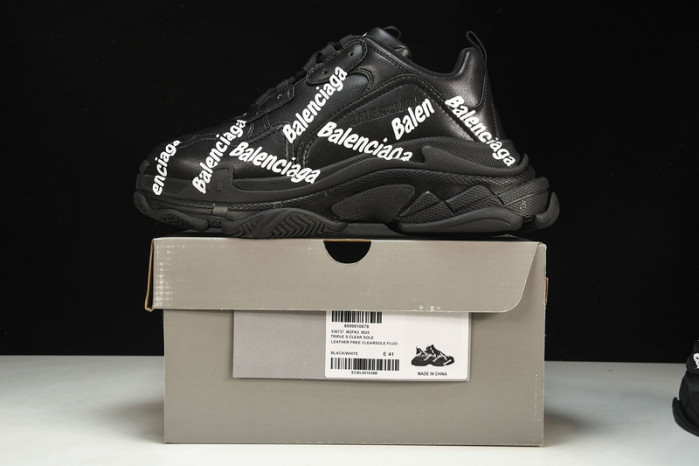 balenga triple s black clear sole btsbcs-030