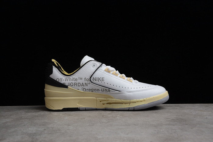 ow x air jordan 2 low sp white black grey dj4375-101