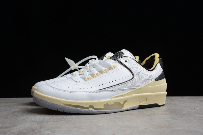 ow x air jordan 2 low sp white black grey dj4375-101