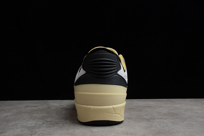ow x air jordan 2 low sp white black grey dj4375-101