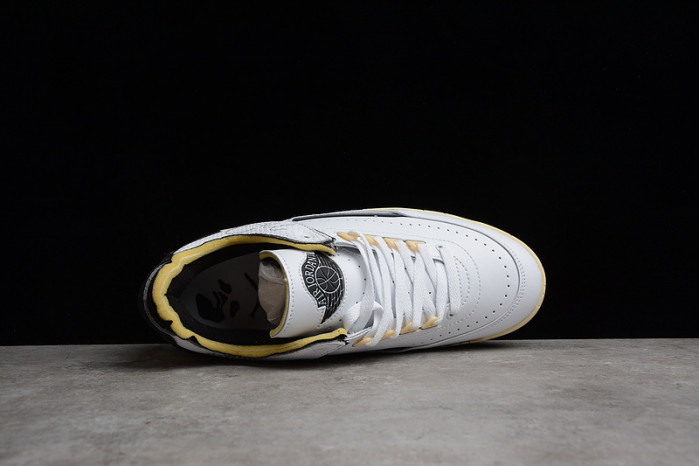 ow x air jordan 2 low sp white black grey dj4375-101